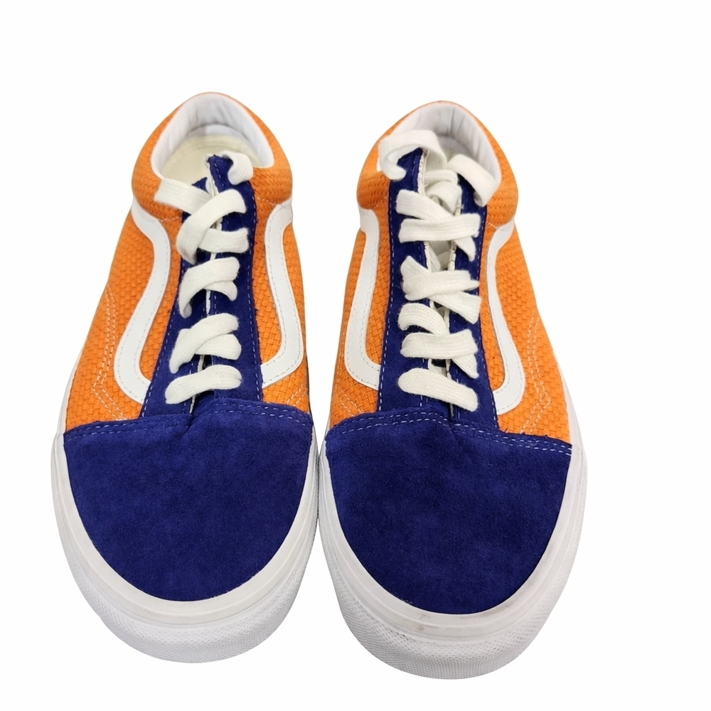 Vans Old Skool Orange & Blue Sneakers Women's Size 9.5 Streetwear Skate Shoes - Picture 3 of 16